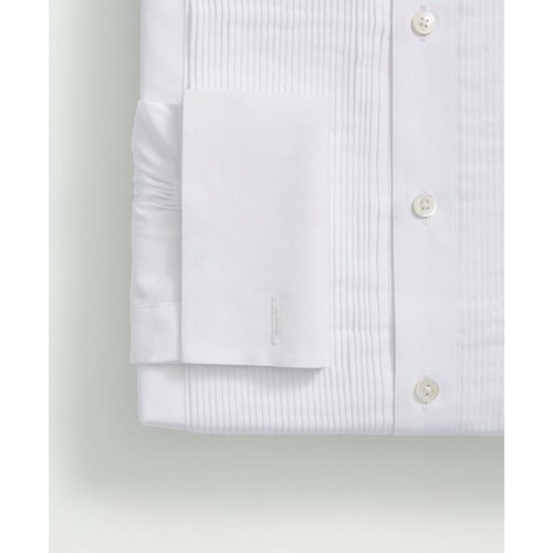 브룩스브라더스 Brooks Brothers X Thomas Mason Cotton English Collar, Swiss Pleat Front Tuxedo Shirt