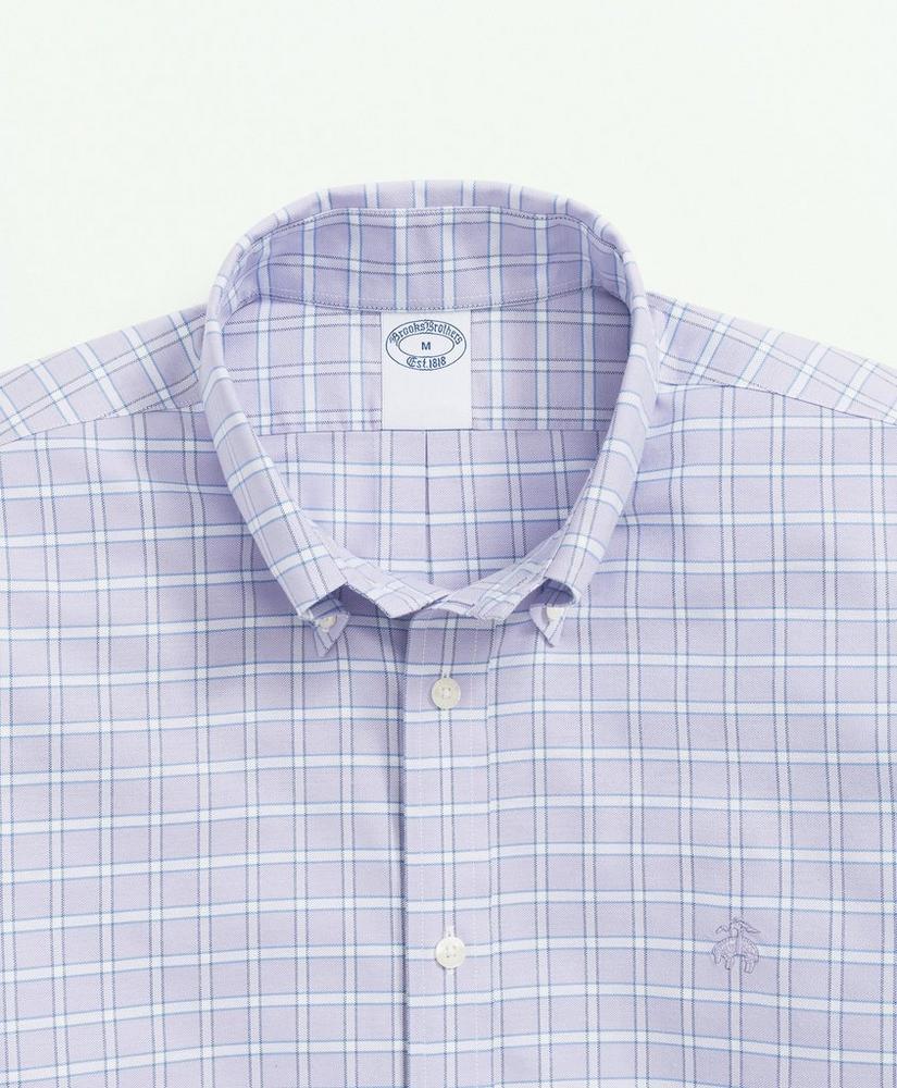 브룩스브라더스 Stretch Cotton Non-Iron Oxford Polo Button Down Collar, Checked Shirt