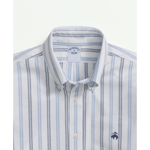 브룩스브라더스 Stretch Non-Iron Oxford Polo Button Down Collar, Double Striped Shirt
