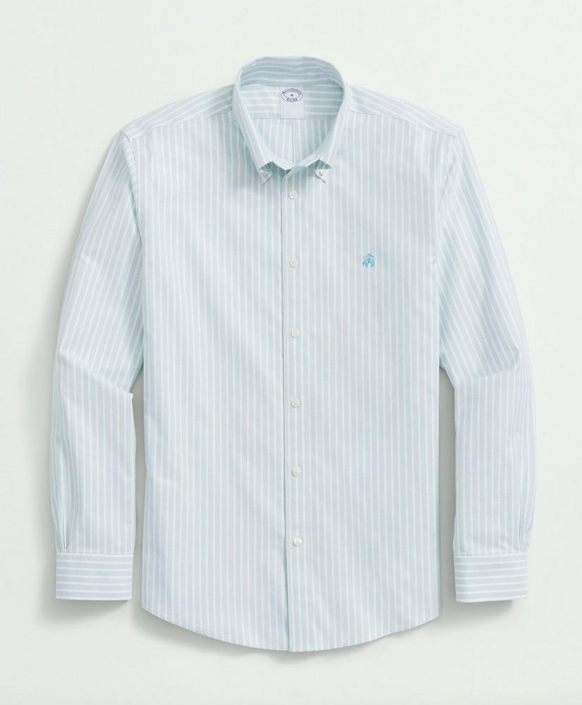 브룩스브라더스 Stretch Cotton Non-Iron Oxford Polo Button Down Collar, Striped Shirt