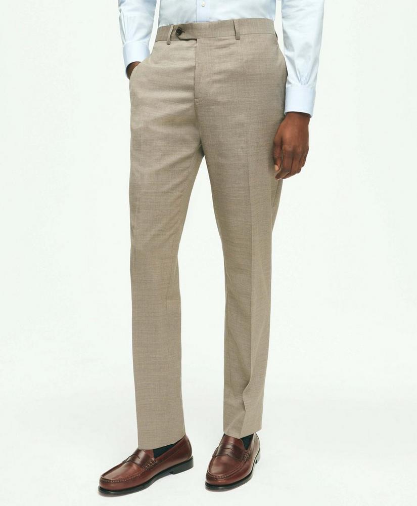 Slim Fit Stretch Wool Mini-Houndstooth 1818 Dress Trousers