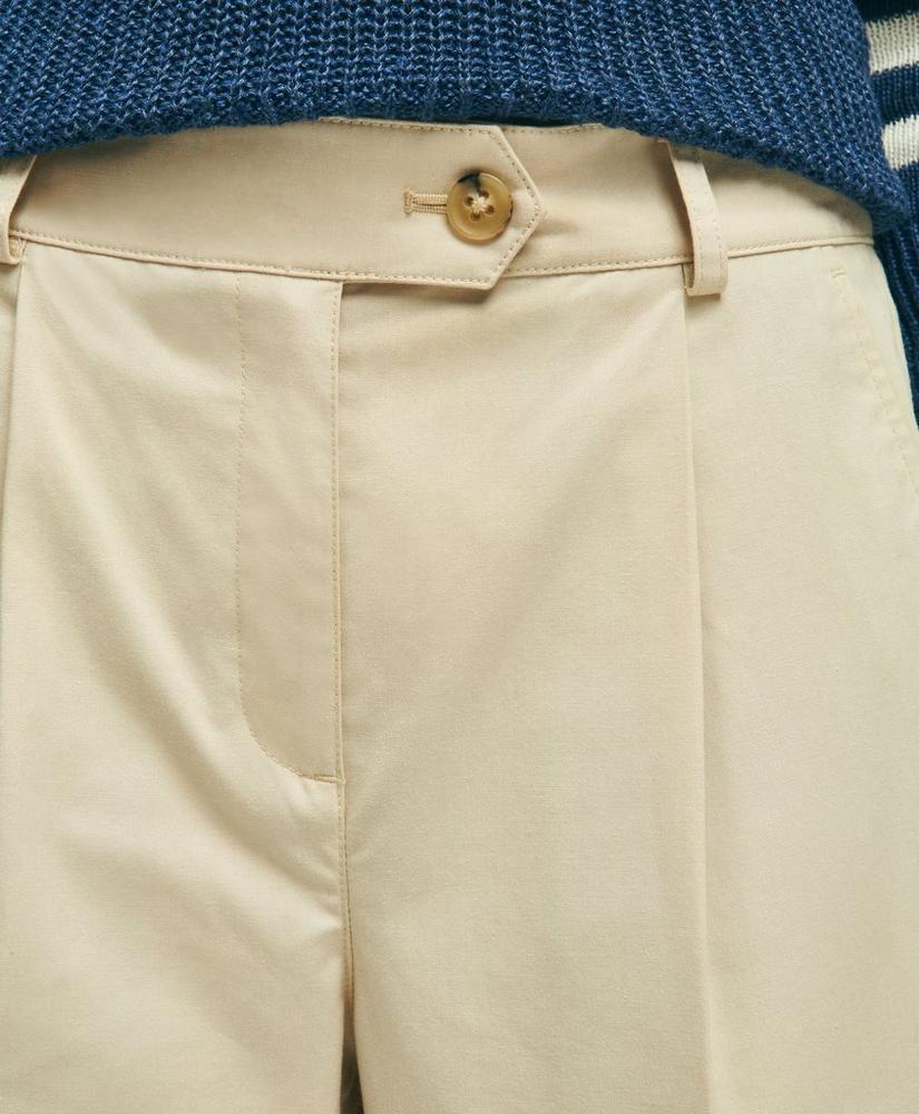브룩스브라더스 Cotton Canvas Tapered Pleat Pants