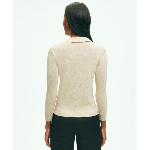 브룩스브라더스 Long Sleeve Shimmer Polo Sweater