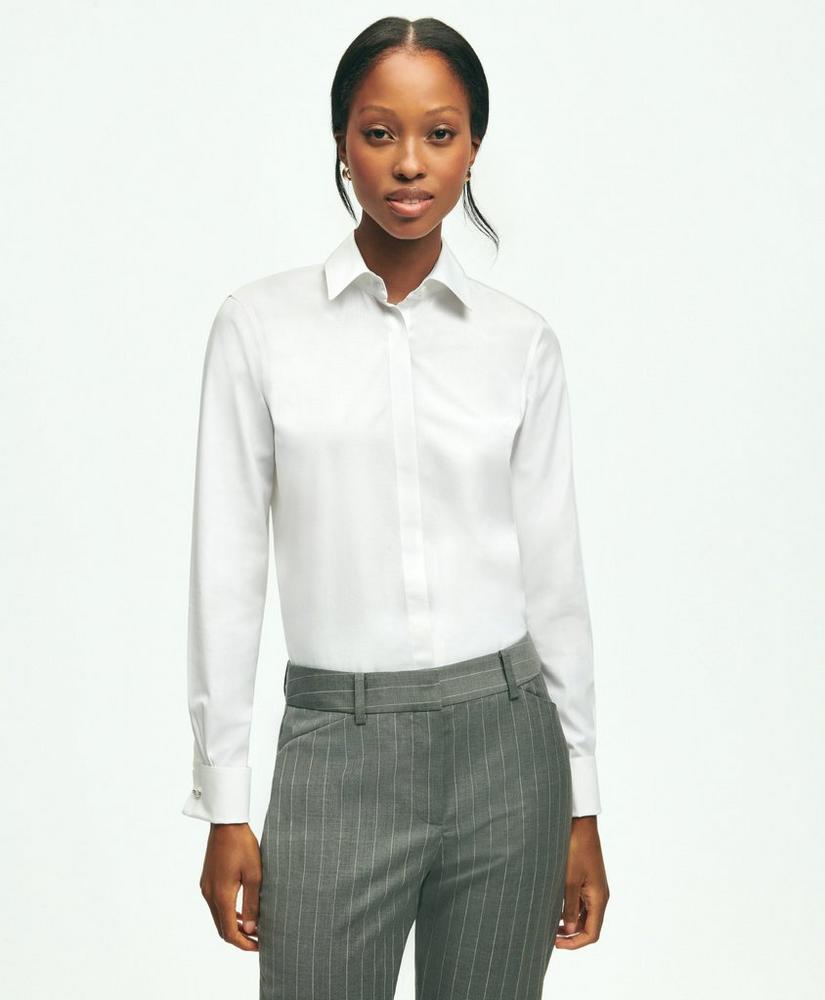 Fitted Stretch Supima Cotton Non-Iron Shirt with French Cuffs