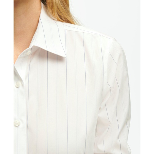 브룩스브라더스 Fitted Non-Iron Stretch Supima Cotton Striped Dress Shirt