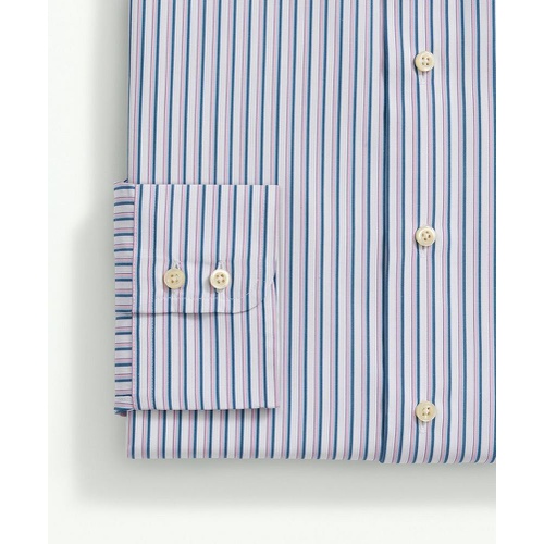 브룩스브라더스 Brooks Brothers X Thomas Mason Cotton Poplin English Collar, Multi Striped Dress Shirt