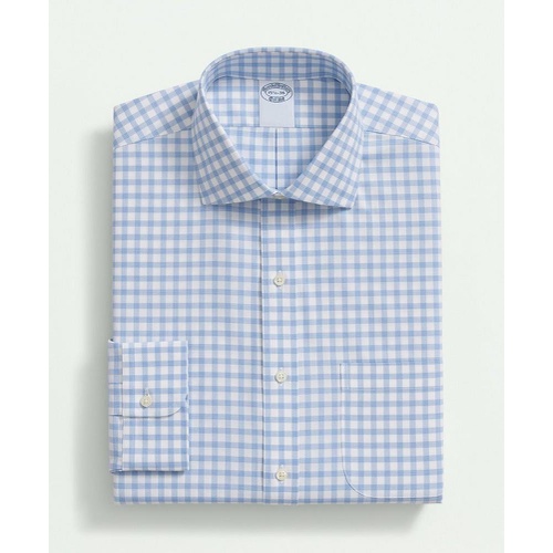 브룩스브라더스 Stretch Supima Cotton Non-Iron Royal Oxford English Collar, Gingham Dress Shirt
