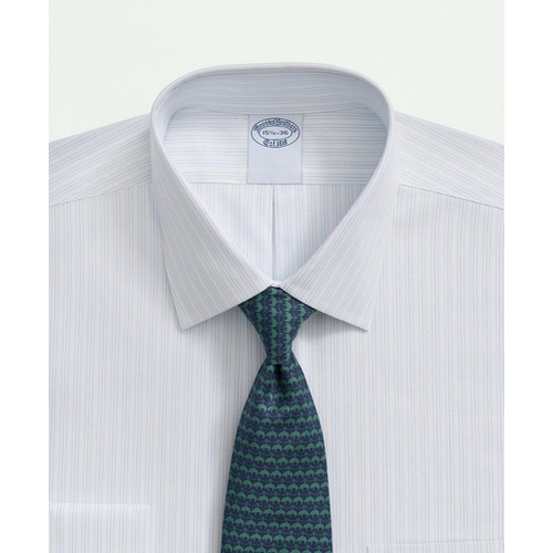 브룩스브라더스 Stretch Supima Cotton Non-Iron Royal Oxford Ainsley Collar, Outline Stripe Dress Shirt
