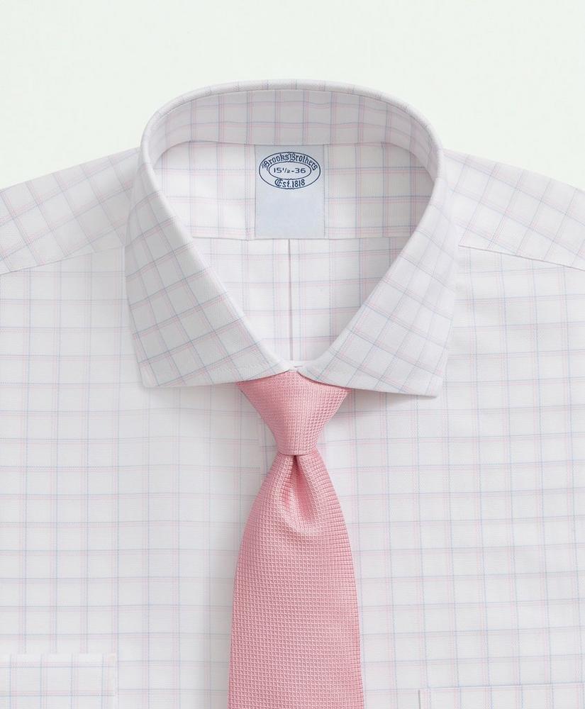 브룩스브라더스 Stretch Supima Cotton Non-Iron Royal Oxford English Spread Collar, Windowpane Dress Shirt