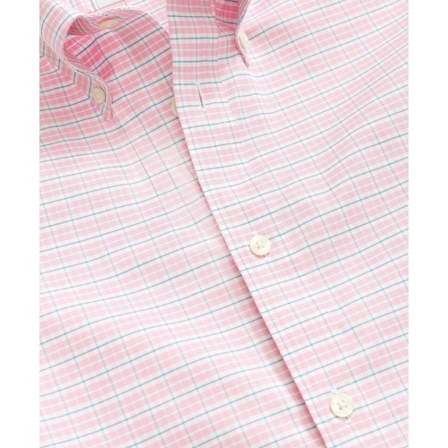 브룩스브라더스 Stretch Cotton Non-Iron Oxford Polo Button Down Collar, Checked Shirt
