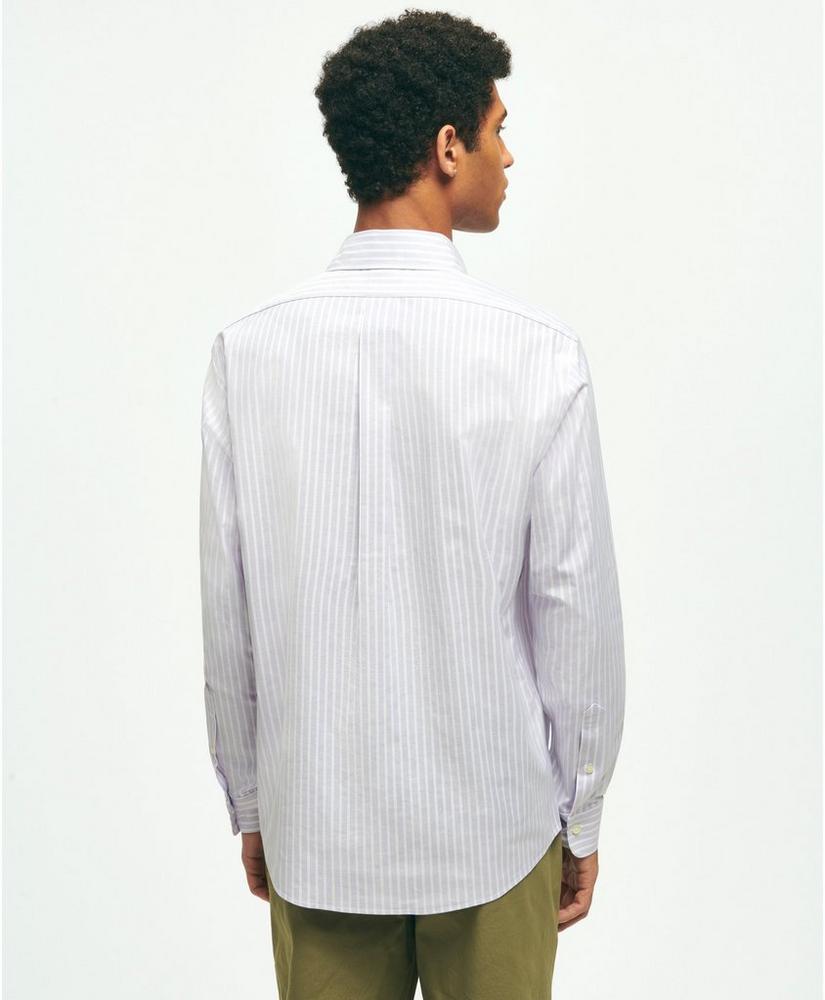 브룩스브라더스 Stretch Cotton Non-Iron Oxford Polo Button Down Collar, Striped Shirt