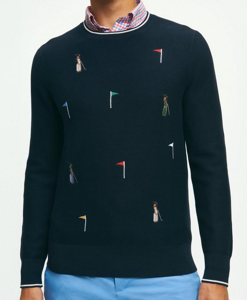 브룩스브라더스 Embroidered Golf Sweater in Egyptian Cotton