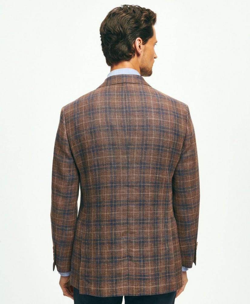 브룩스브라더스 Classic Fit Plaid Hopsack Sport Coat In Linen-Wool Blend