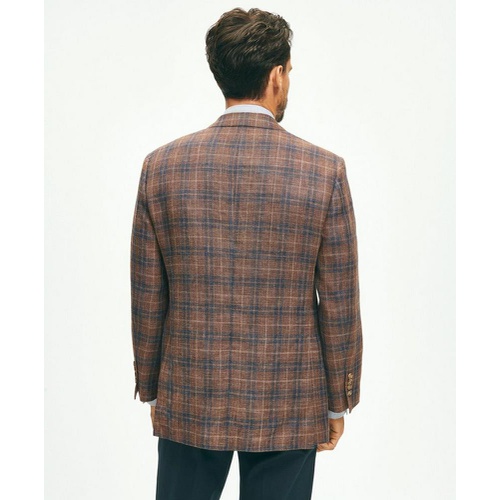 브룩스브라더스 Traditional Fit Plaid Hopsack Sport Coat in Linen-Wool Blend