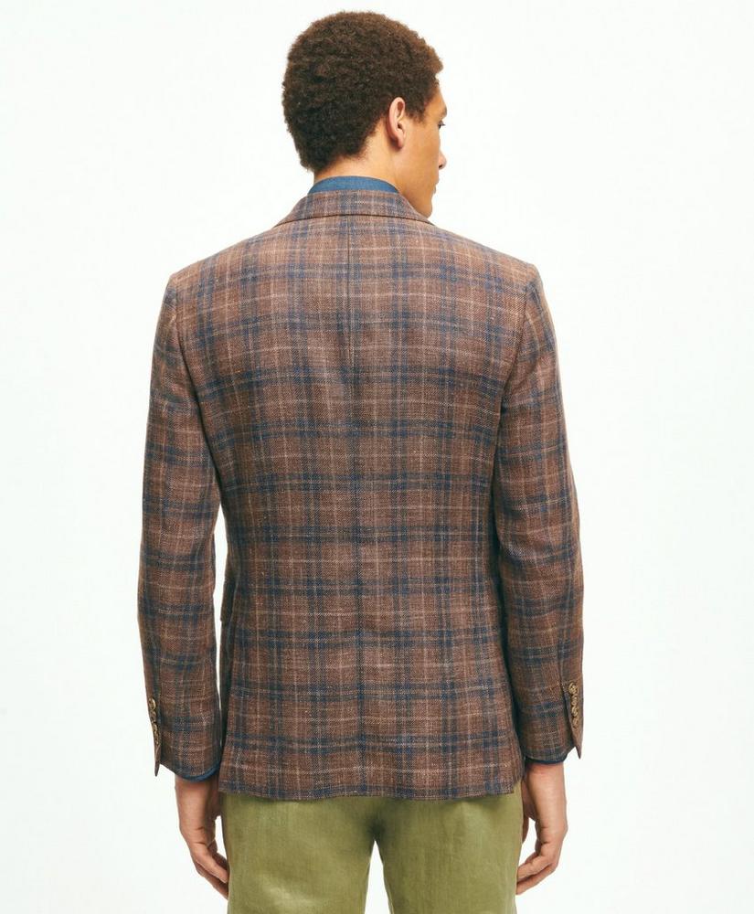 브룩스브라더스 Slim Fit Plaid Hopsack Sport Coat in Linen-Wool Blend