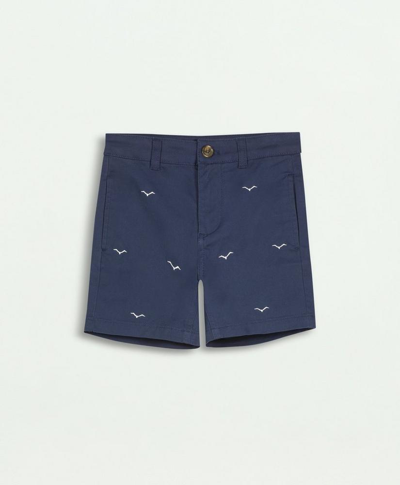 Boys Seagull Embroidered Shorts