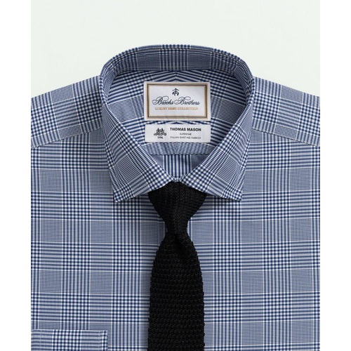 브룩스브라더스 Brooks Brothers X Thomas Mason Cotton Poplin English Collar, Glen Plaid Dress Shirt