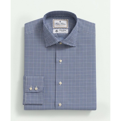 브룩스브라더스 Brooks Brothers X Thomas Mason Cotton Poplin English Collar, Glen Plaid Dress Shirt