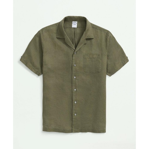 브룩스브라더스 Irish Linen Camp Collar Short-Sleeve Sport Shirt