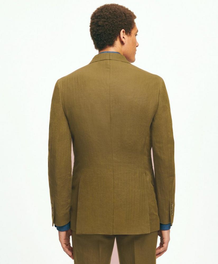 브룩스브라더스 Slim Fit Linen Herringbone Double-Breasted Suit Jacket