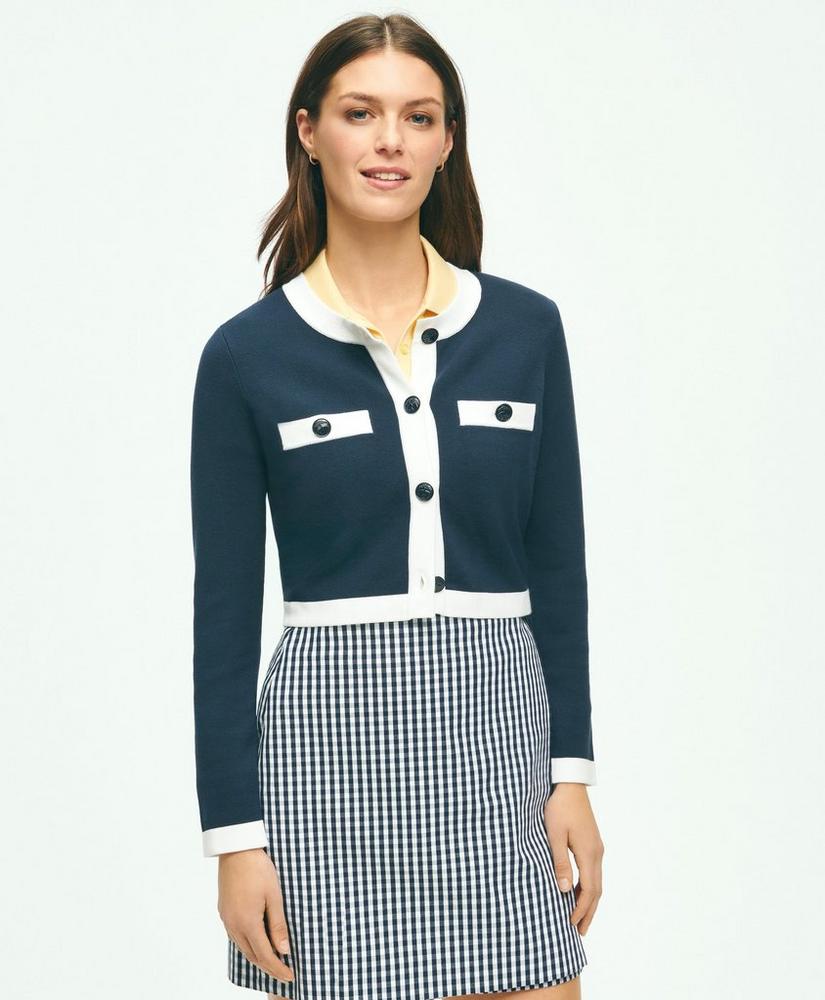 Lady Cardigan With Contrast Tipping