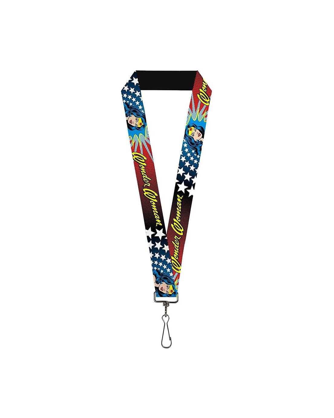 Buckle-Down Unisex-Adults Lanyard-10-Wonder Woman Face W/Stars, Multicolor, One-Size