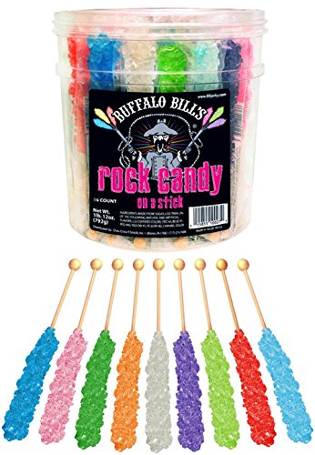 Buffalo Bills Mixed Rock Candy On A Stick (36-ct tub mixed rock candy crystal sticks in 9 flavors) …