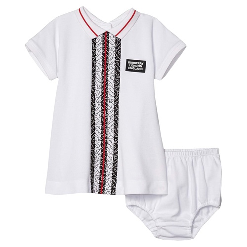 버버리 Burberry Kids Violet Monogram Stripe Dress (Infant)