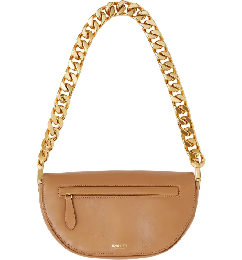 Burberry Small Olympia Leather Shoulder Bag_CAMEL