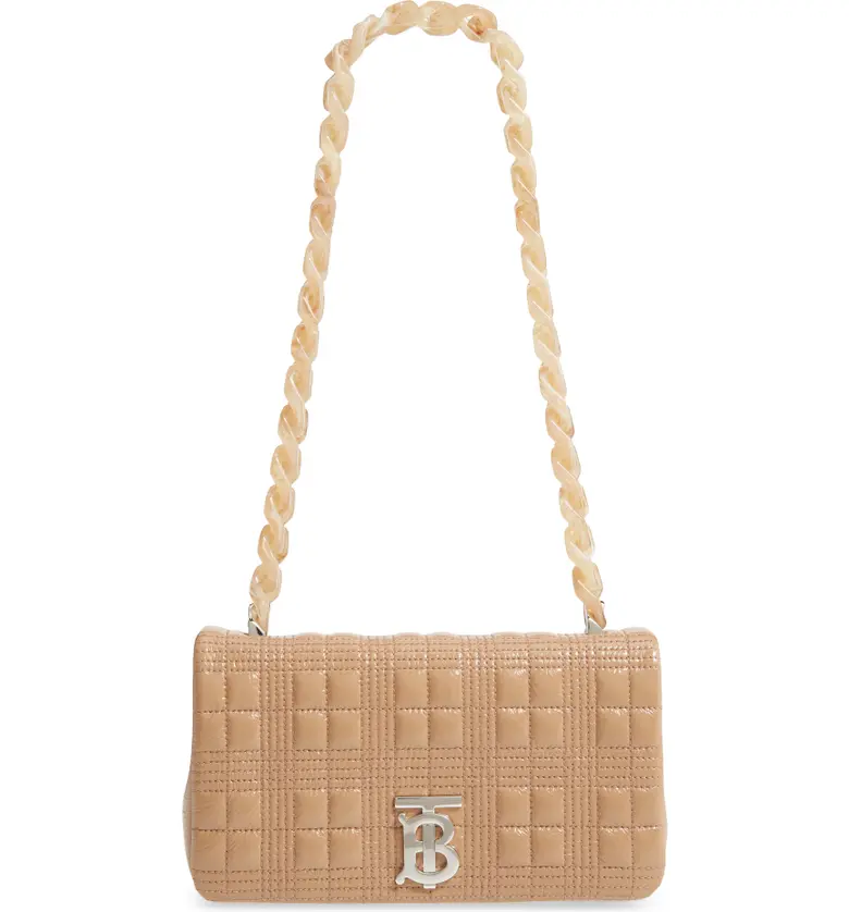 Burberry Small Lola Quilted Leather Shoulder Bag_CAMEL