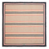 Burberry Large TB Monogram Stripe Wool & Silk Gauze Scarf_ARCHIVE BEIGE