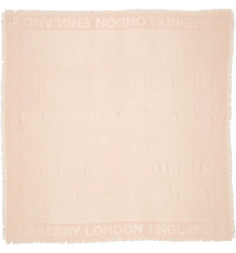 Burberry Monogram Jacquard Silk & Wool Scarf_ROSE BEIGE