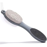 CAREHOOD FootFileCallusRemover - Multi Purpose 4 in 1 Feet Pedicure Tools with Foot Scrubber, Pumice Stone, Foot Rasp and Sand Paper for Home Foot Care (Grey Pedicure Foot File)