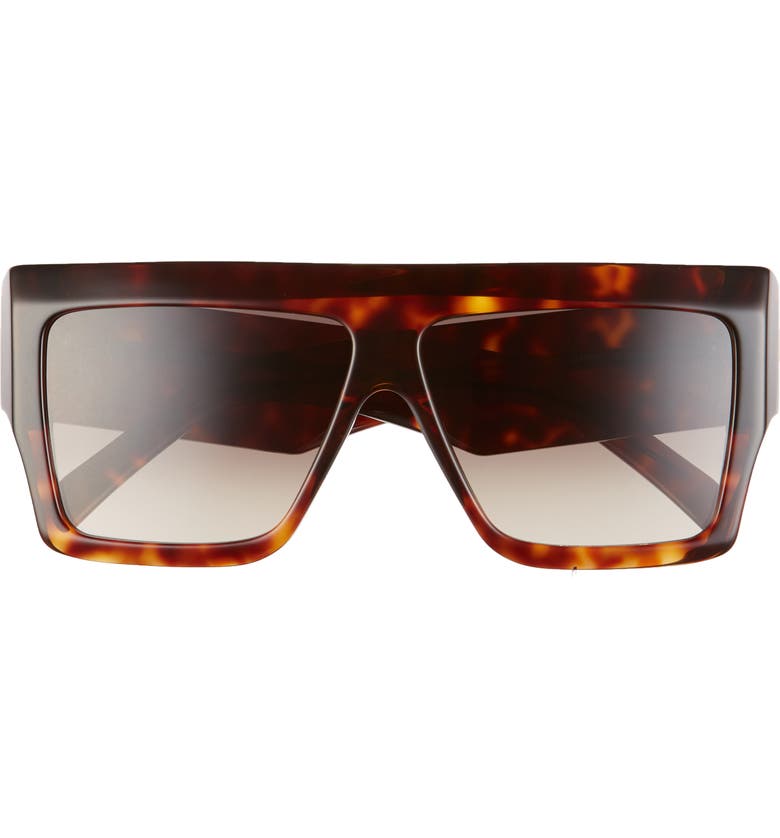 셀린느 CELINE 60mm Flat Top Sunglasses_DARK HAVANA/ GRADIENT BROWN