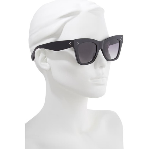 셀린느 CELINE 50mm Polarized Square Sunglasses_BLACK/ GREY POLAR