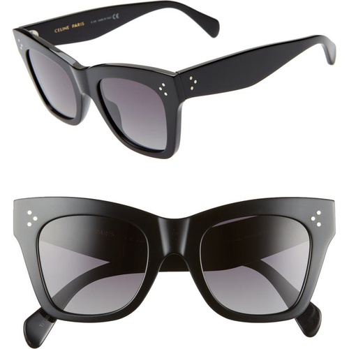 셀린느 CELINE 50mm Polarized Square Sunglasses_BLACK/ GREY POLAR