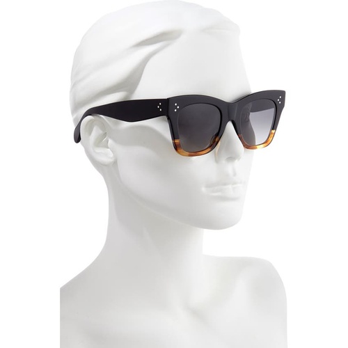 셀린느 CELINE 50mm Polarized Square Sunglasses_MATTE BLACK/ SMOKE Polarized