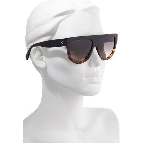 셀린느 CELINE 58mm Universal Fit Flat Top Sunglasses_BLACK/ GRADIENT BROWN