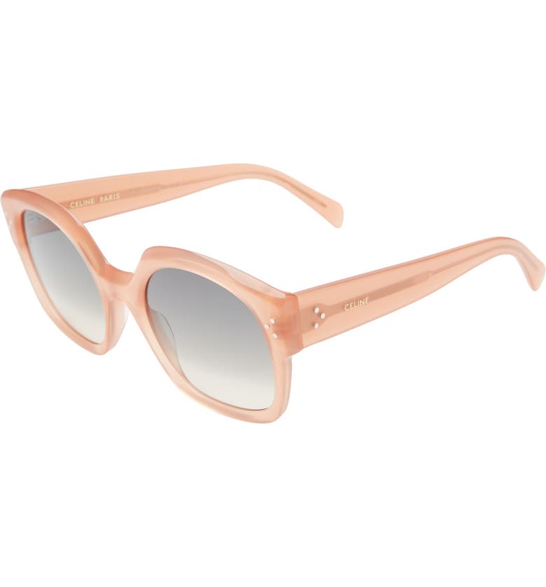 셀린느 CELINE 55mm Gradient Round Sunglasses_MILKY ANTIQUE ROSE/ BROWN