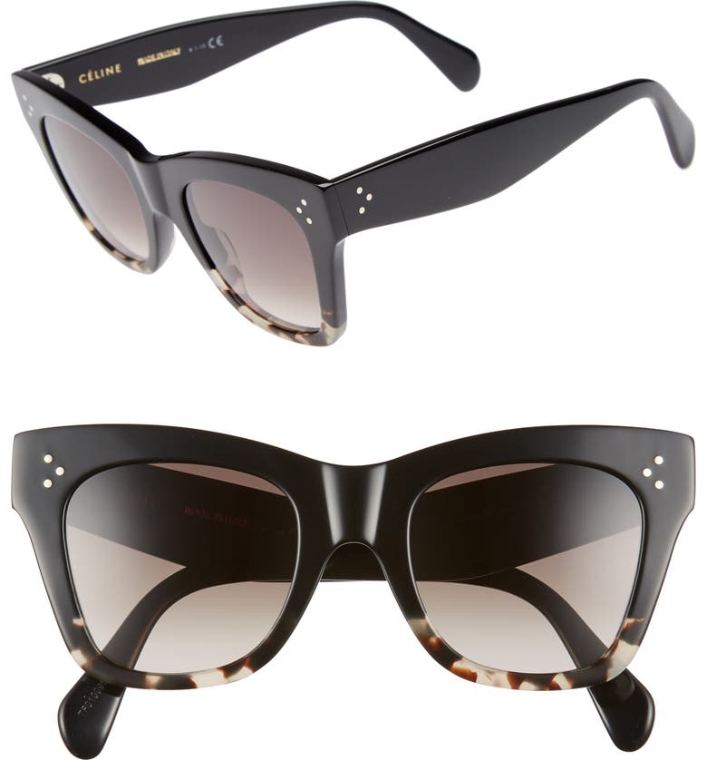 셀린느 CELINE 50mm Gradient Butterfly Sunglasses_BLACK/ GREY HAVANA/ BROWN