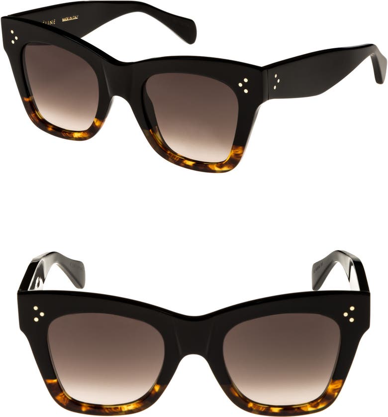 CELINE 50mm Gradient Butterfly Sunglasses_BLACK/ HAVANA