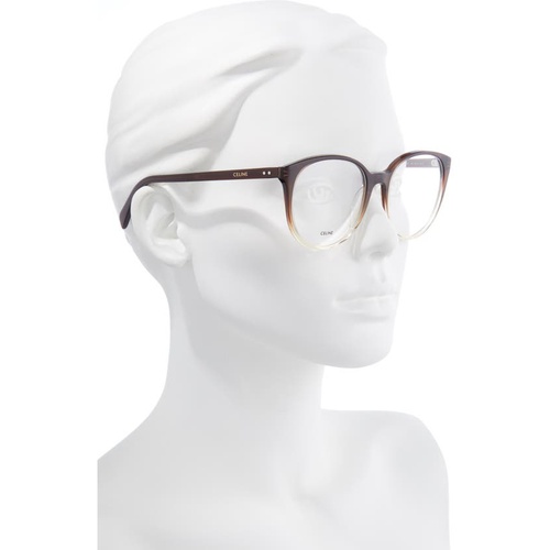 셀린느 CELINE 54mm Round Reading Glasses_TRANSPARENT BROWN