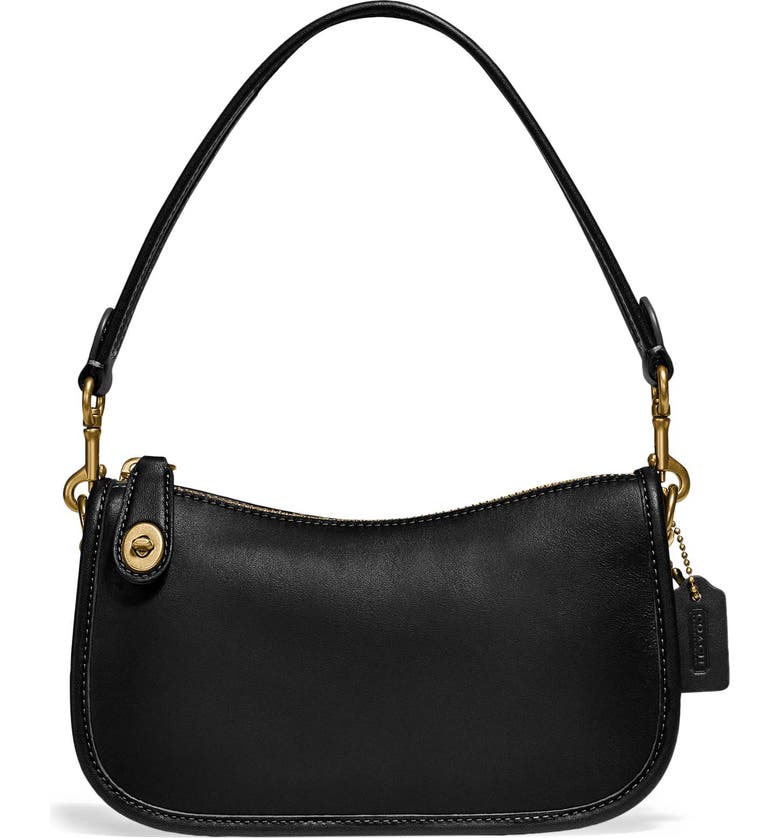 COACH Swinger Glovetanned Leather Shoulder Bag_BRASS/ BLACK