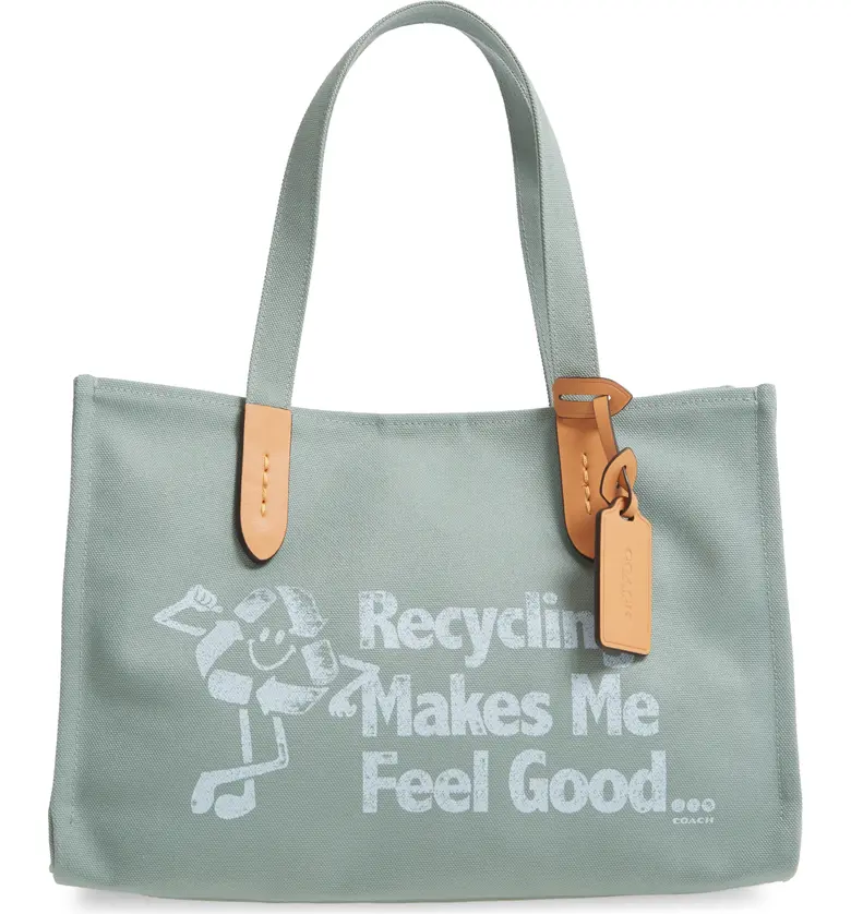 COACH Recycled Tote_BRASS/ ICEBERG GREEN