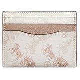 COACH Horse & Carriage Coated Canvas Card Case_B4/ CHALK TAUPE