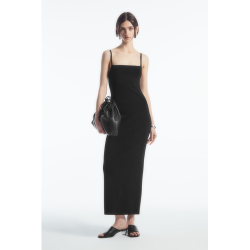 COS SQUARE-NECK KNITTED SLIP DRESS