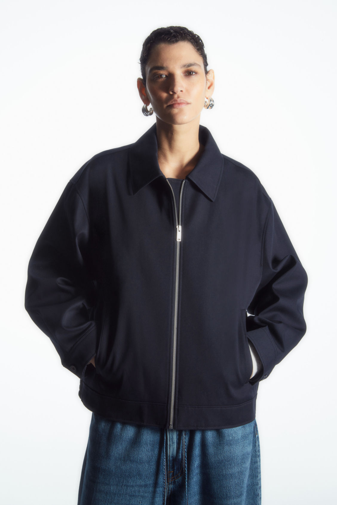 COS COLLARED COTTON JACKET