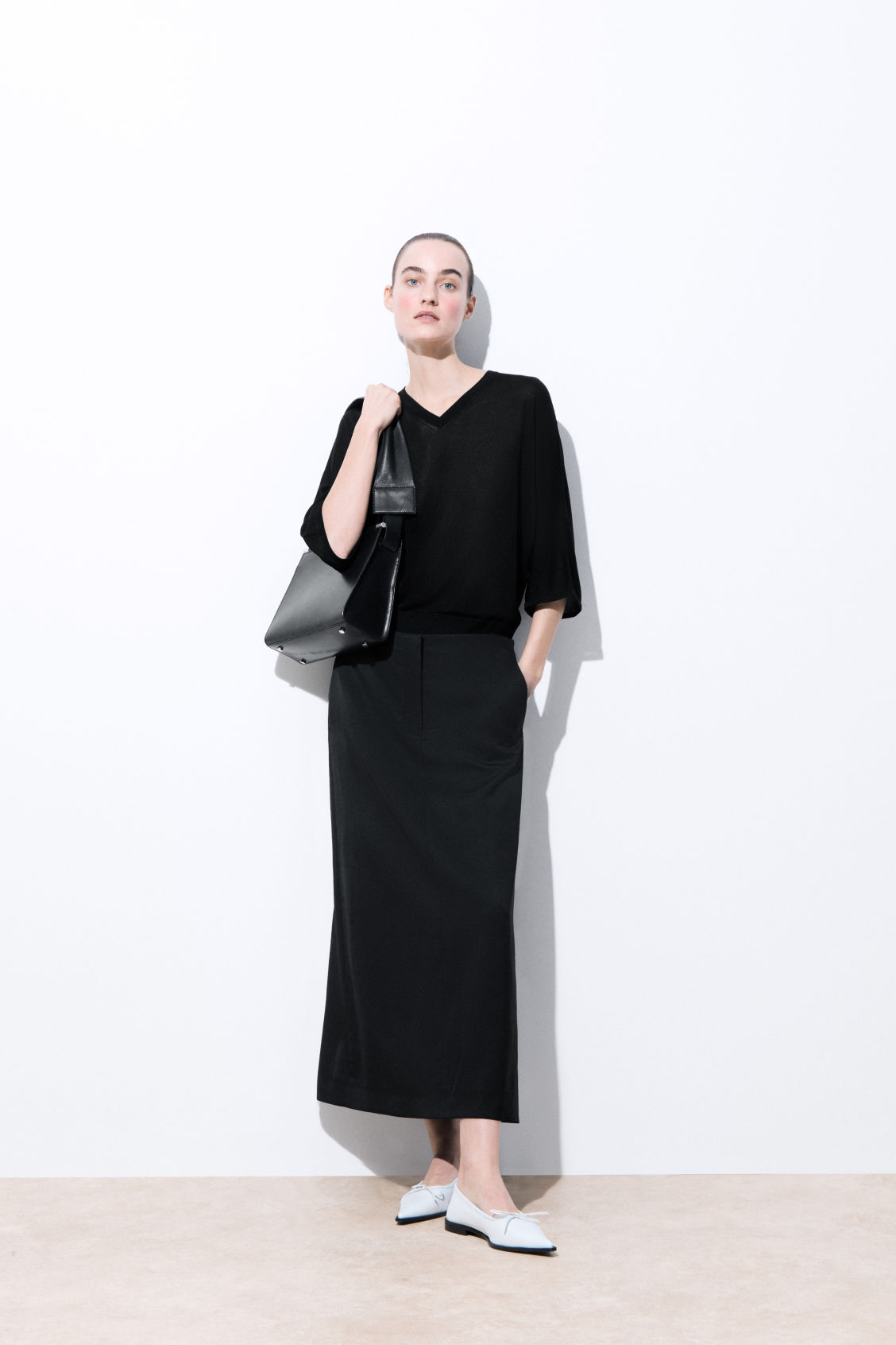 COS THE TAILORED WOOL TWILL SKIRT