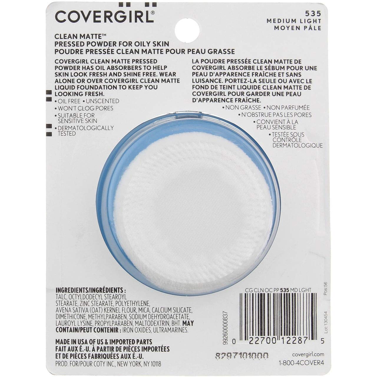  COVERGIRL Clean Matte Pressed Powder, Medium Light (Packaging May Vary)