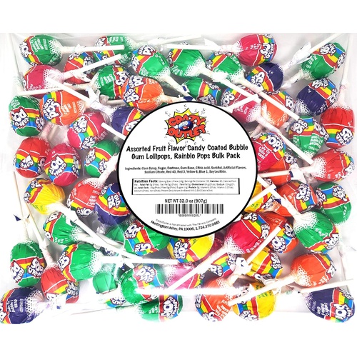  CRAZYOUTLET Easter Rainblo Lollipops Suckers Hard Candy, Assorted Fruit Flavors Mix, Bulk Pack 2 Lbs